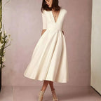 Damen Ausgestelltes Midikleid Hochzeitskleid für Hochzeitsgäste