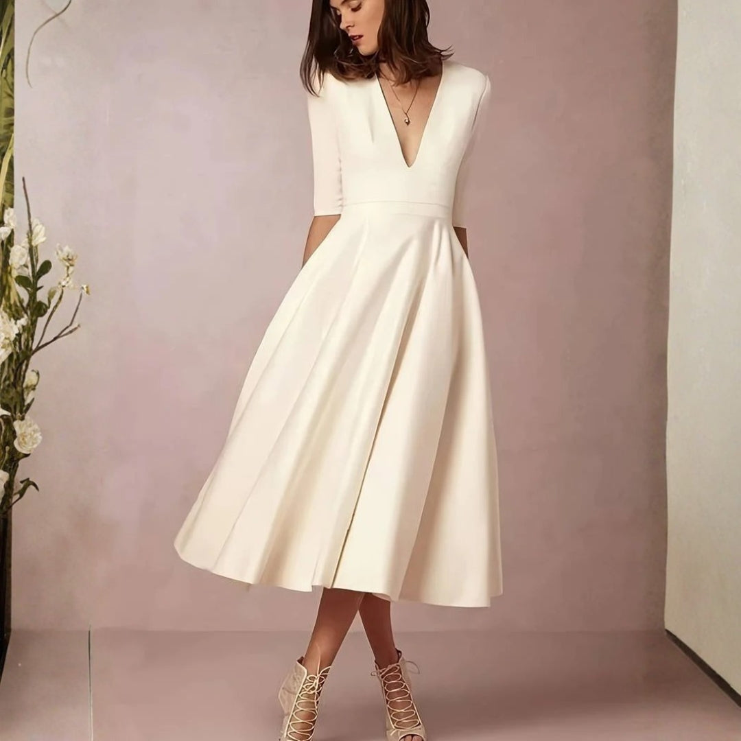 Damen Ausgestelltes Midikleid Hochzeitskleid für Hochzeitsgäste
