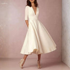 Damen Ausgestelltes Midikleid Hochzeitskleid für Hochzeitsgäste