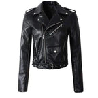 Damen Bikerjacke aus Kunstleder mit asymmetrischem Reißverschluss