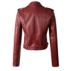 Damen Bikerjacke aus Kunstleder mit asymmetrischem Reißverschluss