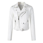 Damen Bikerjacke aus Kunstleder mit asymmetrischem Reißverschluss