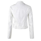 Damen Bikerjacke aus Kunstleder mit asymmetrischem Reißverschluss