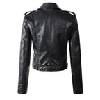 Damen Bikerjacke aus Kunstleder mit asymmetrischem Reißverschluss