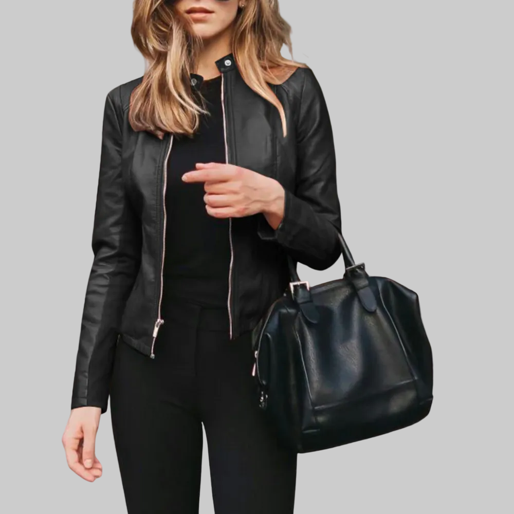 Damen Bikerjacke mit Reißverschluss