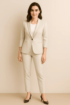 Damen Blazer- und Hosen-Set mit tailliertem Blazer und passender Hose