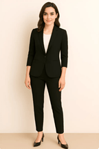 Damen Blazer- und Hosen-Set mit tailliertem Blazer und passender Hose