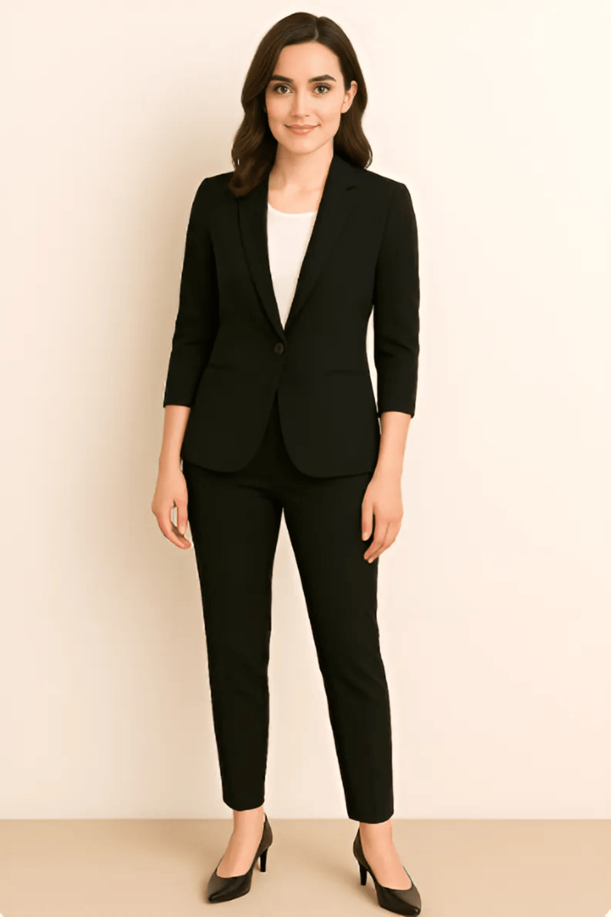 Damen Blazer- und Hosen-Set mit tailliertem Blazer und passender Hose
