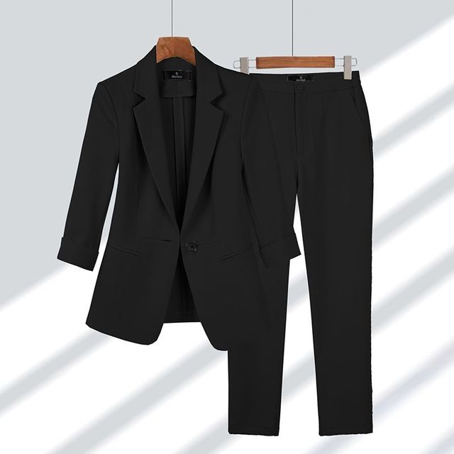 Damen Blazer- und Hosen-Set mit tailliertem Blazer und passender Hose