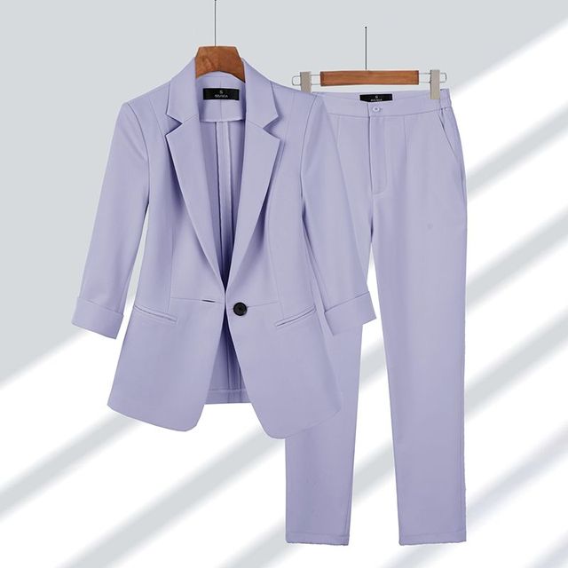 Damen Blazer- und Hosen-Set mit tailliertem Blazer und passender Hose