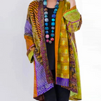 Damen Boho-Strickjacke in Duster-Länge mit lockerem Schnitt