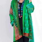 Damen Boho-Strickjacke in Duster-Länge mit lockerem Schnitt