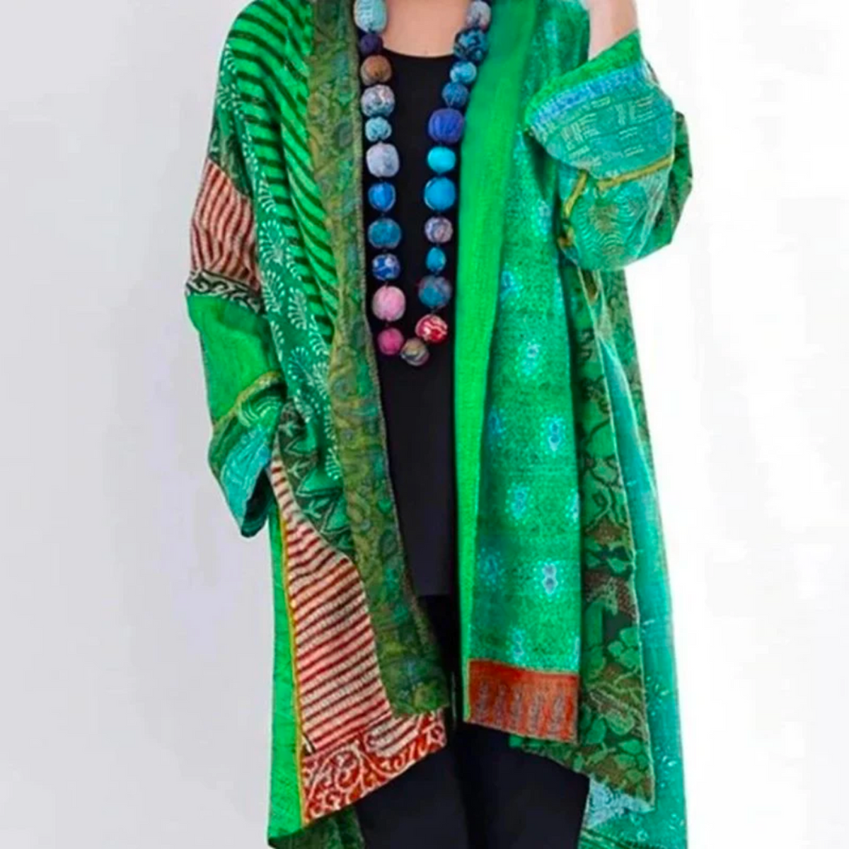 Damen Boho-Strickjacke in Duster-Länge mit lockerem Schnitt