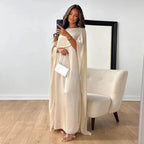 Damen Cape Maxikleid für Hochzeitsgäste