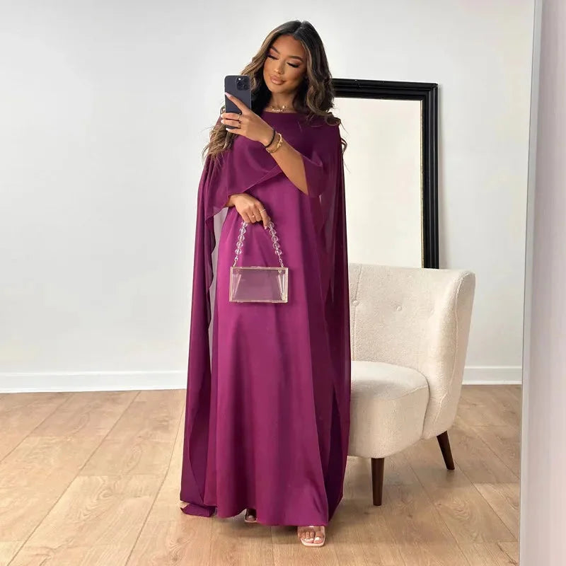 Damen Cape Maxikleid für Hochzeitsgäste