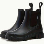 Damen Wasserdichte Chelsea Boots mit Profilsohle – Regenstiefeletten mit elastischem Einsatz, Herbst Winter