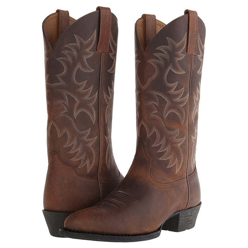 Damen Cowboy-Stiefel mit Ziernähten und klassischer Westernform