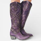 Damen Cowboy Stiefel mit Nietenmuster