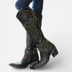 Damen Cowboy Stiefel mit Nietenmuster