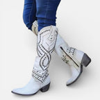 Damen Cowboy Stiefel mit Nietenmuster