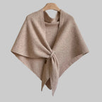Damen Strick-Schultertuch in Dreiecksform – Warmer Poncho-Schal, Herbst Winter