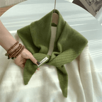 Damen Dreiecks-Halstuch aus Strick – Kleines Wolltuch zum Binden, Herbst Winter