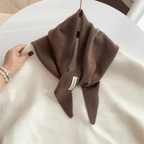 Damen Dreiecks-Halstuch aus Strick – Kleines Wolltuch zum Binden, Herbst Winter