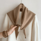 Damen Dreiecks-Halstuch aus Strick – Kleines Wolltuch zum Binden, Herbst Winter