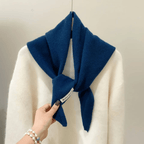 Damen Dreiecks-Halstuch aus Strick – Kleines Wolltuch zum Binden, Herbst Winter