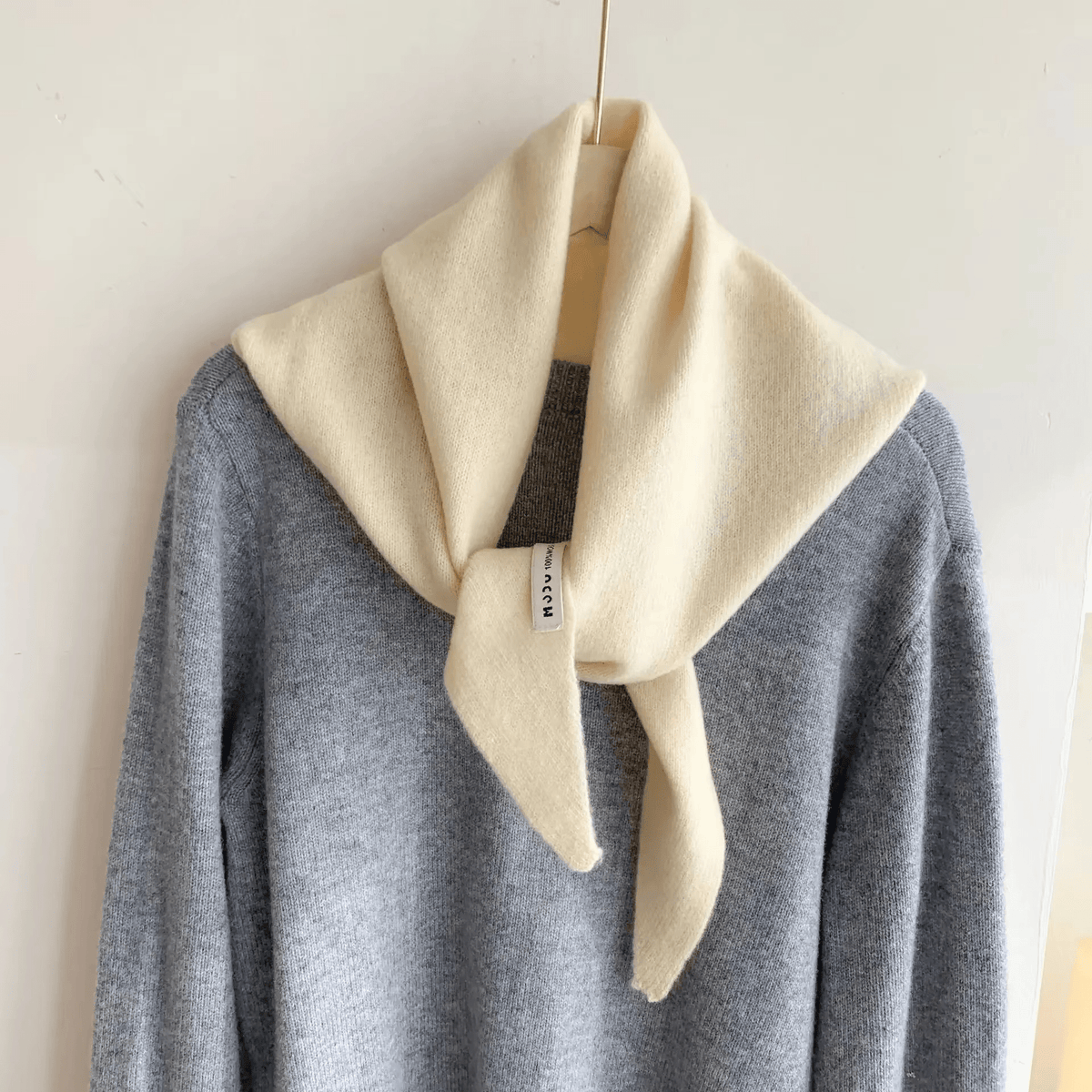 Damen Dreiecks-Halstuch aus Strick – Kleines Wolltuch zum Binden, Herbst Winter