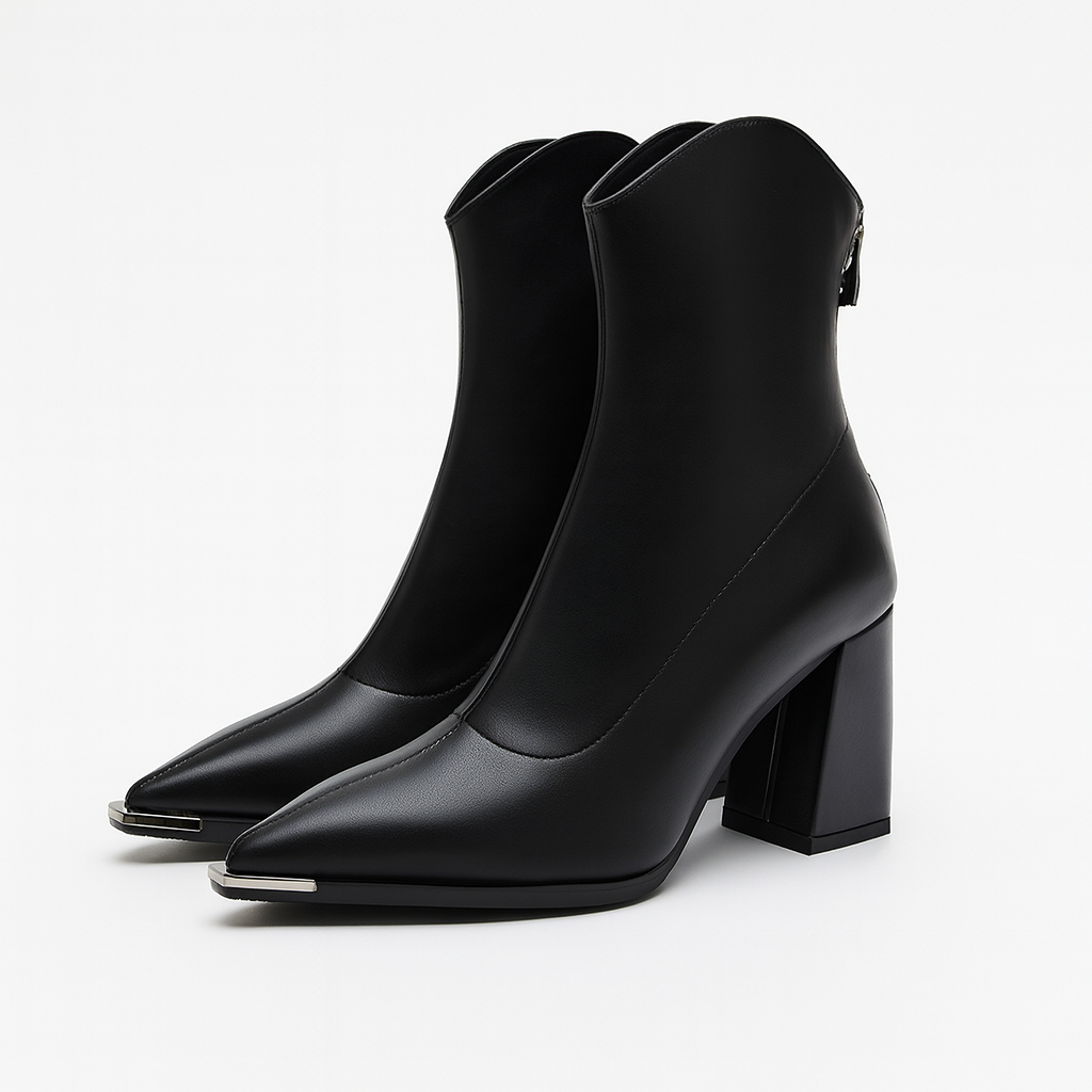 Damen Frühjahrs-Stiefeletten mit spitzer Kappe und Absatz