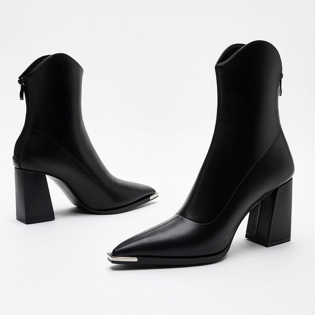 Damen Frühjahrs-Stiefeletten mit spitzer Kappe und Absatz