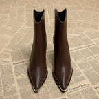 Damen Frühjahrs-Stiefeletten mit spitzer Kappe und Absatz