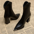 Damen Frühjahrs-Stiefeletten mit spitzer Kappe und Absatz