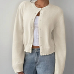 Damen Frühlings-Cardigan mit Kragen und Knopfleiste