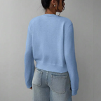 Damen Frühlings-Cardigan mit Kragen und Knopfleiste