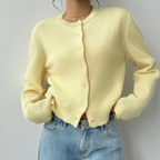 Damen Frühlings-Cardigan mit Kragen und Knopfleiste