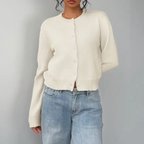 Damen Frühlings-Cardigan mit Kragen und Knopfleiste