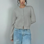 Damen Frühlings-Cardigan mit Kragen und Knopfleiste
