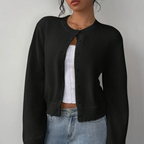Damen Frühlings-Cardigan mit Kragen und Knopfleiste