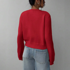 Damen Frühlings-Cardigan mit Kragen und Knopfleiste