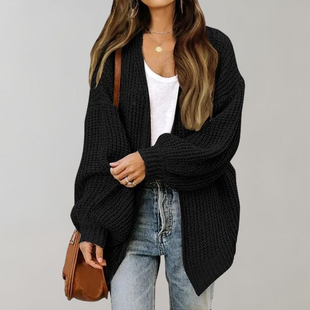 Damen Freizeit-Strickjacke mit offener Vorderseite
