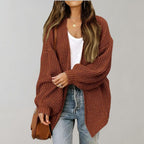 Damen Freizeit-Strickjacke mit offener Vorderseite