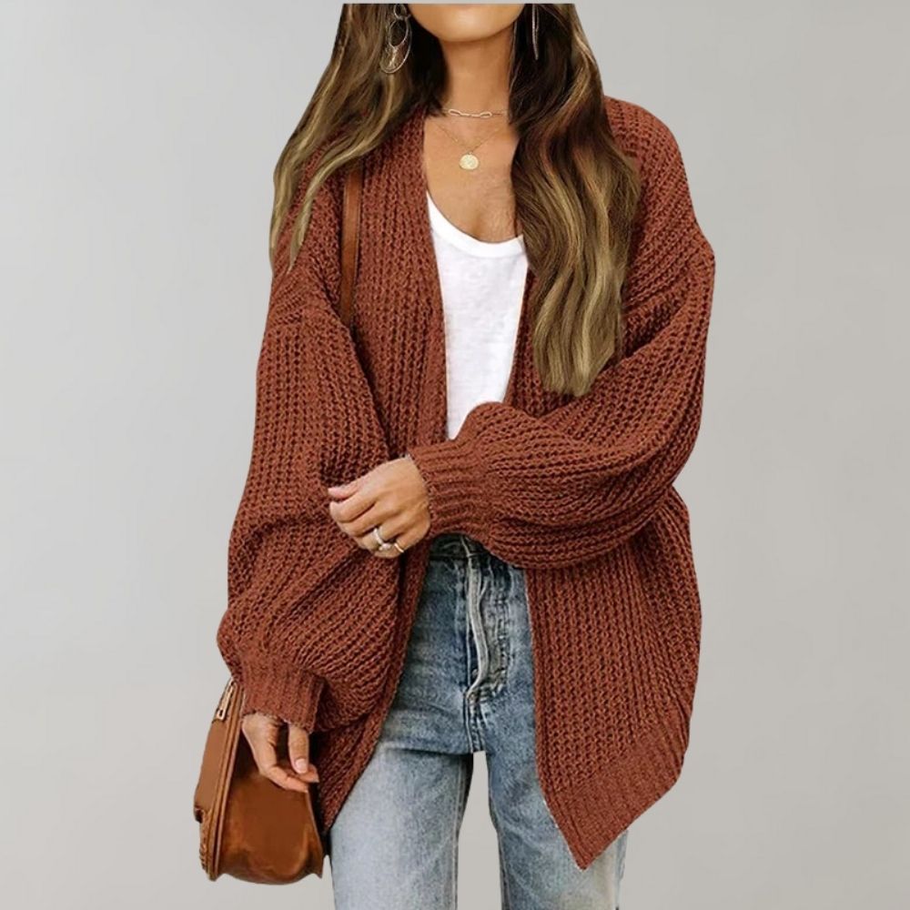Damen Freizeit-Strickjacke mit offener Vorderseite