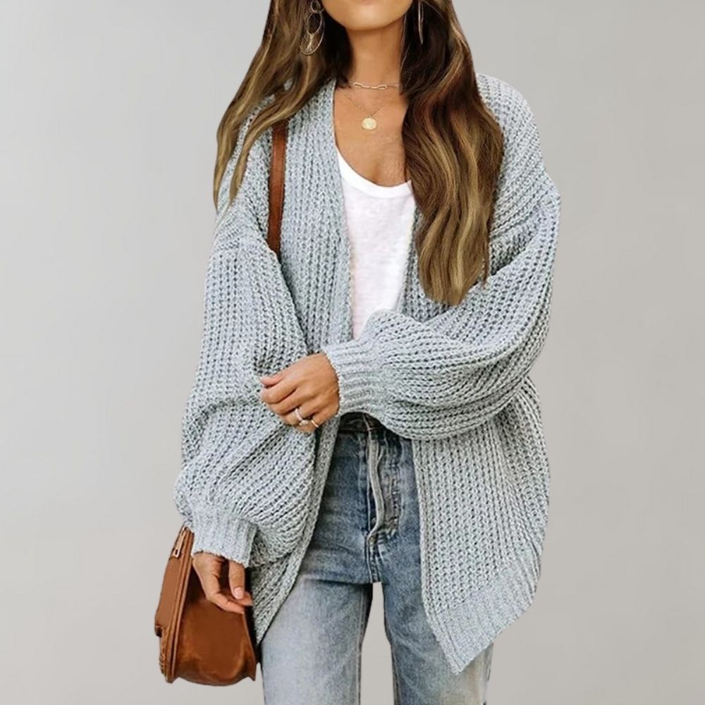 Damen Freizeit-Strickjacke mit offener Vorderseite