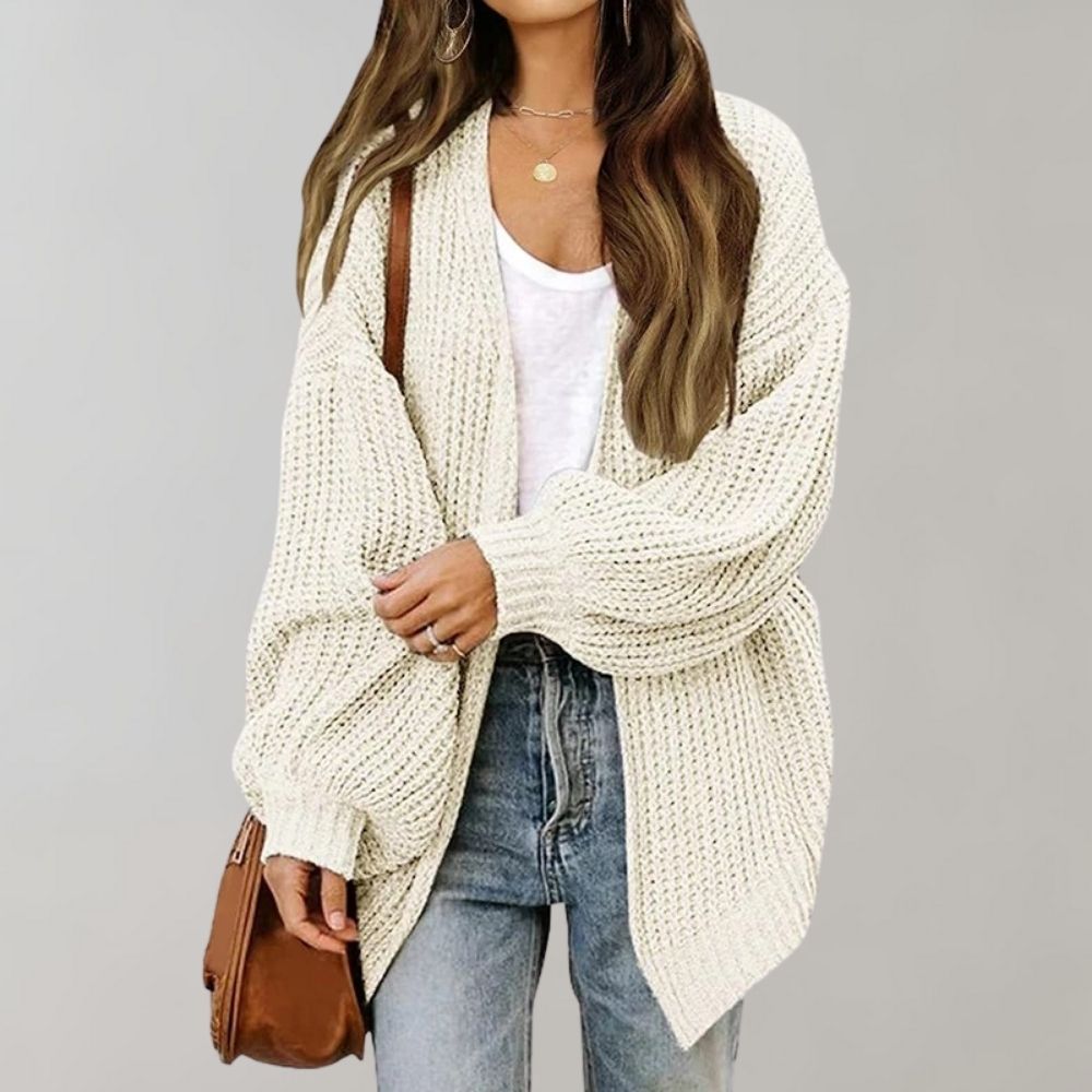 Damen Freizeit-Strickjacke mit offener Vorderseite