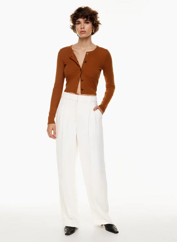 Damen Wide Leg Stoffhose High Waist mit Bundfalten – elegante Business Hose
