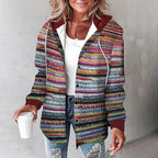 Damen Karo-Hoodie-Jacke für den Winter