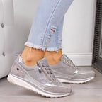 Damen Keilsneaker mit gepolsterter Innensohle, Schnürverschluss und lässigem Design