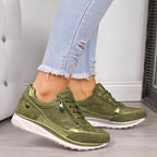 Damen Keilsneaker mit gepolsterter Innensohle, Schnürverschluss und lässigem Design